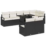 vidaXL Ensemble de canapé de jardin 9 Pièces Noir Poly rotin