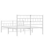 vidaXL Cadre de lit métal avec tête de lit/pied de lit blanc 135x190cm