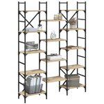 vidaXL Bibliothèque chêne sonoma 127 5x28 5x172 5 cm bois d'ingénierie