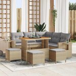 vidaXL Ensemble de canapé de jardin 9 Pièces beige et gris clair