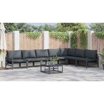 vidaXL Ensemble de canapé de jardin 8 Pièces Anthracite Acier