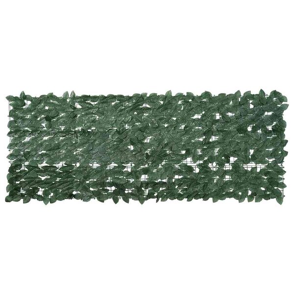 vidaXL Écran de balcon avec feuilles vert foncé 200x75 cm