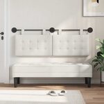 vidaXL Tête de lit suspendue Avec lumière LED Blanc Simili cuir