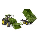 Bruder 03155 - John Deere 7R avec chargeur avant et remorque avec attelage tandem