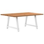 vidaXL Table à manger marron clair bois de chêne massif rectangulaire
