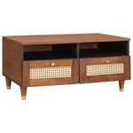 vidaXL Tables basses avec tiroir avec étagère avec stockage Marron 80 x 54 x 40 cm