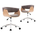 vidaXL Chaises pivotantes à manger lot de 2 taupe tissu