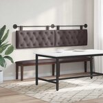 vidaXL Tête de lit suspendue Marron foncé Tissu