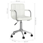 vidaXL Chaises pivotantes à manger lot de 2 blanc similicuir