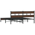 vidaXL Cadre de lit en métal sans matelas chêne marron 193x203 cm