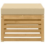 vidaXL Pouf d'Extérieur Bois d'Acacia Massif Blanc