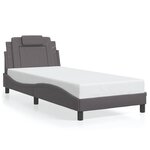 vidaXL Cadre de lit Viana sans matelas gris 90x200 cm similicuir