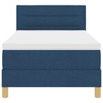 vidaXL Lit à ressort LED avec matelas avec LED Bleu 90 x 200 cm tissu