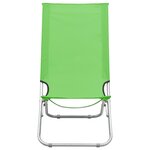 vidaXL Chaises de plage pliables lot de 2 Vert Tissu