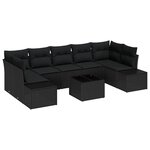vidaXL Ensemble de canapé de jardin 8 Pièces Noir Poly rotin