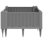 vidaXL Jardinière avec piquets gris clair 42 5x42 5x28 5 cm PP
