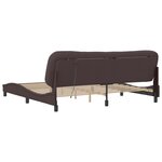 vidaXL Cadre de lit avec LED sans matelas marron foncé 200x200cm tissu