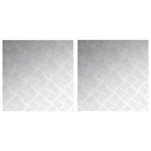 vidaXL Plaques à damier 2 Pièces Argent 50 x 50 cm Aluminium