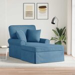 vidaXL Chaise lounge avec jupe avec coussin Bleu 91 x 157 x 91 cm