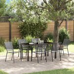 vidaXL Ensemble de salle à manger pour jardin 7 Pièces Anthracite Acier