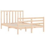 vidaXL Cadre de lit avec tête de lit 120x200 cm bois massif