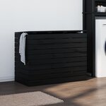 vidaXL Panier à linge noir 88 5x44x66 cm bois massif de pin