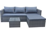 Salon de jardin d'angle "luna" - 130 5 x 70 x 62 5 cm - gris -