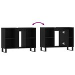 vidaXL Armoire de salle de bain noir 80x33x60 cm bois d'ingénierie