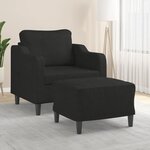 vidaXL Fauteuil avec repose-pied Noir 60 cm Tissu