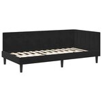 vidaXL Cadre de lit d'angle avec matelas Noir 90 x 200 cm Velours