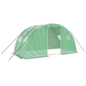 vidaXL Serre avec cadre en acier vert 8 m² 4x2x2 m