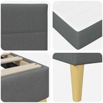 vidaXL Cadre de lit avec matelas Gris foncé 180 x 200 cm tissu