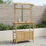 vidaXL Table de bar extérieure Naturel 110 x 50 x 210 cm Bambou