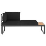 vidaXL Canapés d'angle de jardin 4 Pièces et coussins Aluminium et WPC