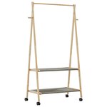 vidaXL Porte-vêtements et étagères et roulettes 96x45 5x155 5cm bambou