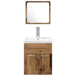vidaXL Ensemble de mobilier de salle de bain 4 Pièces Bois Ancien