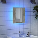 vidaXL Armoire de salle de bain à miroir LED Gris béton Acrylique