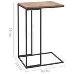 vidaXL Table d'appoint Noir 40x30x59 cm Bois d'ingénierie