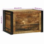 vidaXL Coffre de Rangement - 80 x 50 x 50 cm  Bois de Manguier Brut