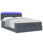 vidaXL Cadre de lit ottoman avec matelas gris foncé 140x200 cm velours