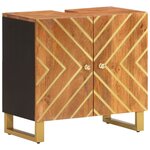 vidaXL Ensemble d'armoires de bain 2 Pièces marron noir bois de manguier