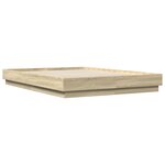 vidaXL Cadre de lit avec LED sans matelas chêne sonoma 160x200 cm