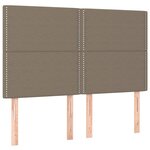 vidaXL Sommier à lattes de lit et matelas et LED Taupe 140x190cm Tissu