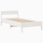 vidaXL Cadre de lit sans matelas blanc 90x190 cm bois de pin massif