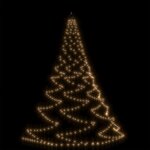 vidaXL Arbre mural avec crochet métallique 260 LED blanc chaud 3 m