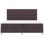 vidaXL Lit à ressorts avec matelas Marron foncé 200 x 200 cm tissu