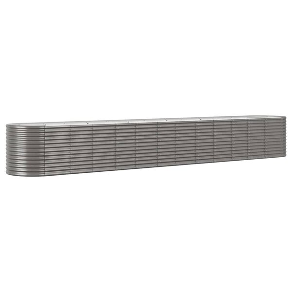 vidaXL Lit surélevé de jardin Acier enduit de poudre 512x80x68 cm gris