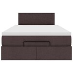 vidaXL Lit ottoman avec matelas marron foncé 120x200 cm tissu