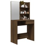 vidaXL Coiffeuse avec miroir Chêne marron 74 5x40x141 cm