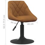 vidaXL Tabouret de bar Marron Velours